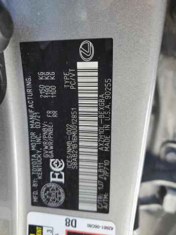 2021 LEXUS ES 300H 58AB21B16MU012851