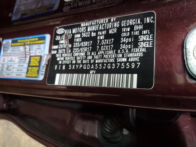 2018 KIA SORENTO LX 5XYPGDA55JG375597
