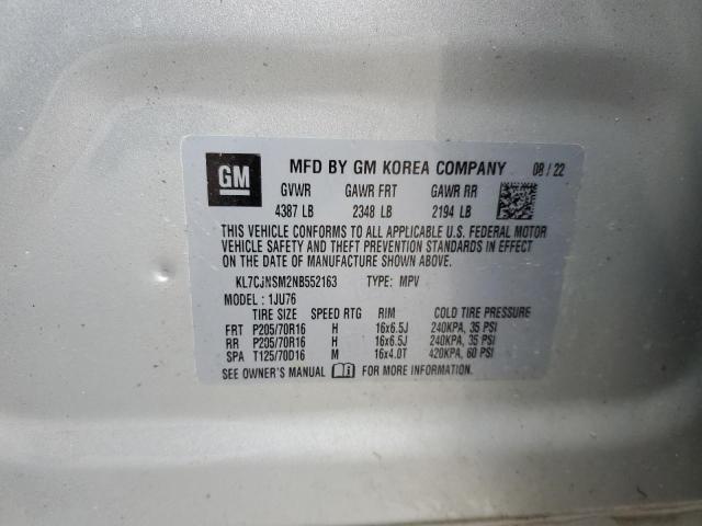 2022 CHEVROLET TRAX LS KL7CJNSM2NB552163