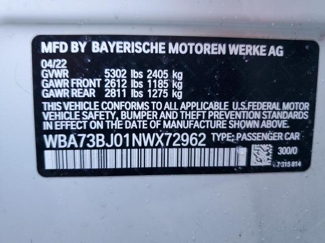 2022 BMW 540 XI WBA73BJ01NWX72962