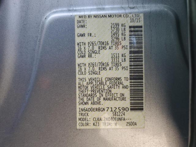 2016 NISSAN FRONTIER S - 1N6AD0ER8GN712590