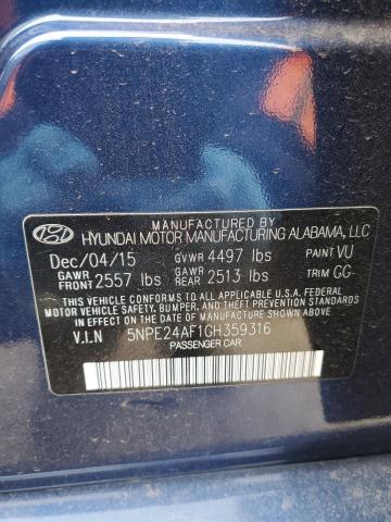 2016 HYUNDAI SONATA SE 5NPE24AF1GH359316