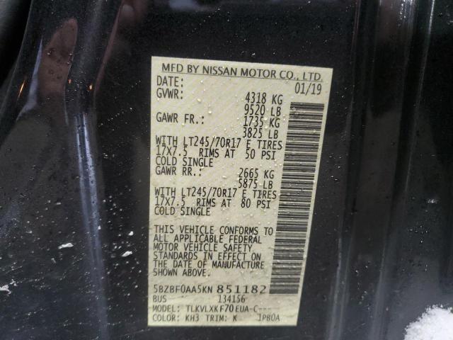2019 NISSAN NV 3500 5BZBF0AA5KN851182