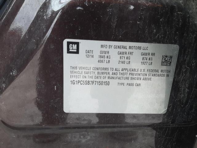 2015 CHEVROLET CRUZE LT - 1G1PC5SB7F7150150