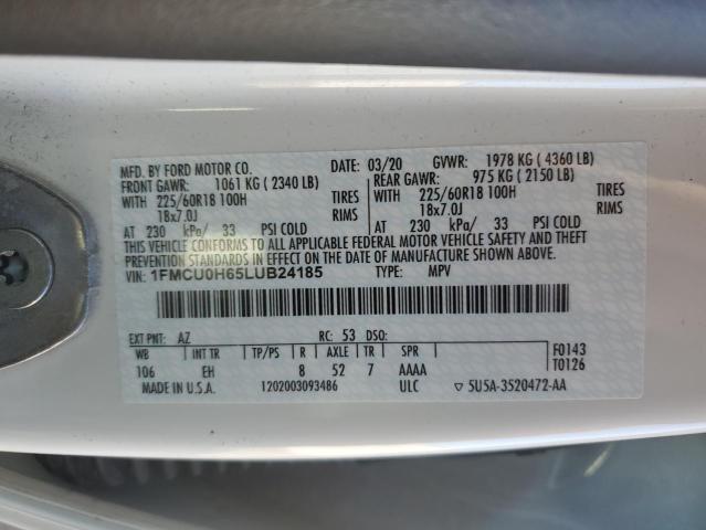 2020 FORD ESCAPE SEL - 1FMCU0H65LUB24185