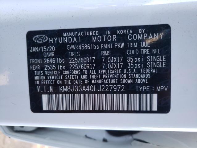 2020 HYUNDAI TUCSON LIM - KM8J33A40LU227972