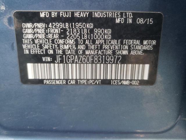2015 SUBARU IMPREZA SP - JF1GPAZ60F8319972
