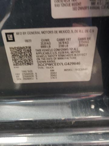 2020 CHEVROLET 1500 TRUCK 3GCPWCED7LG429646