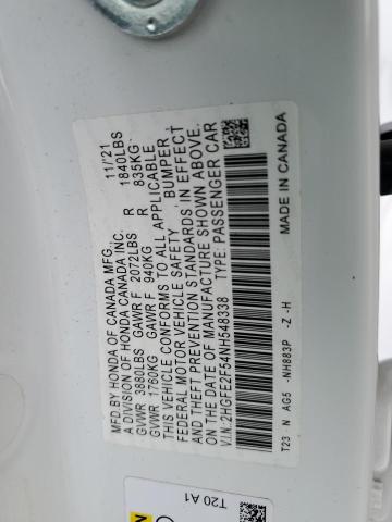 2022 HONDA CIVIC SPOR - 2HGFE2F54NH548338