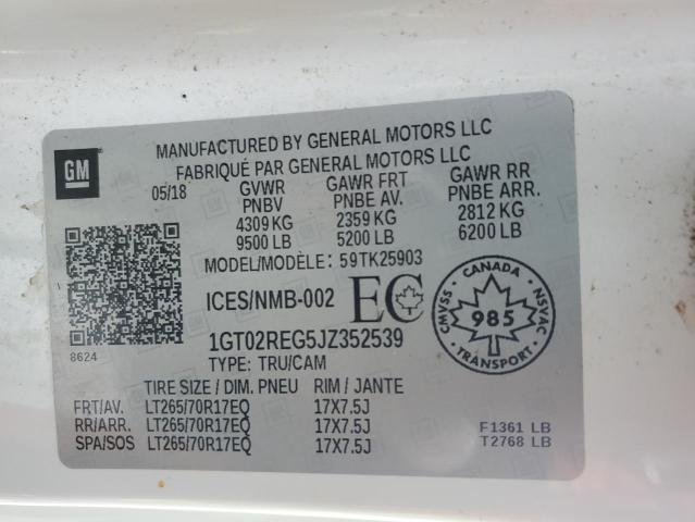 2018 GMC SIERRA K25 - 1GT02REG5JZ352539