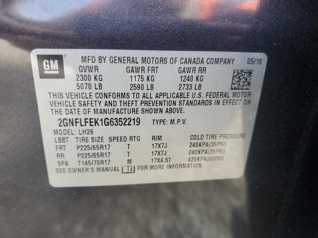 2016 CHEVROLET EQUINOX LT - 2GNFLFEK1G6352219