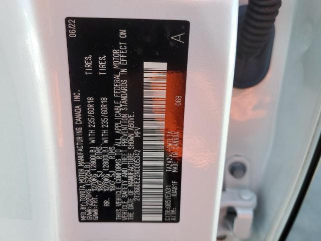 2022 LEXUS NX 350 2T2GGCEZ2NC005342