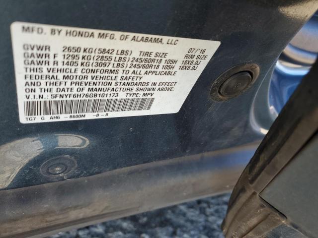 2016 HONDA PILOT EXLN - 5FNYF6H76GB101173