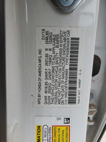 2019 HONDA ACCORD HYB - 1HGCV3F57KA004855