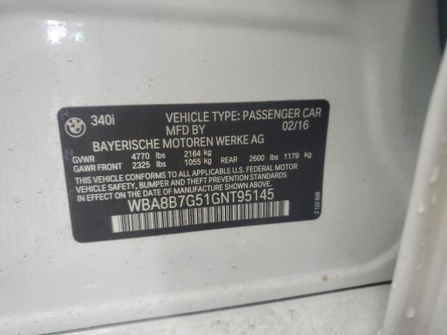 2016 BMW 340 XI WBA8B7G51GNT95145