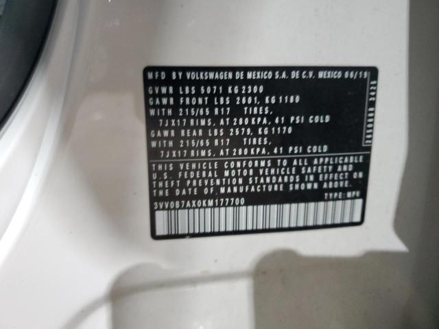 2019 VOLKSWAGEN TIGUAN S - 3VV0B7AX0KM177700