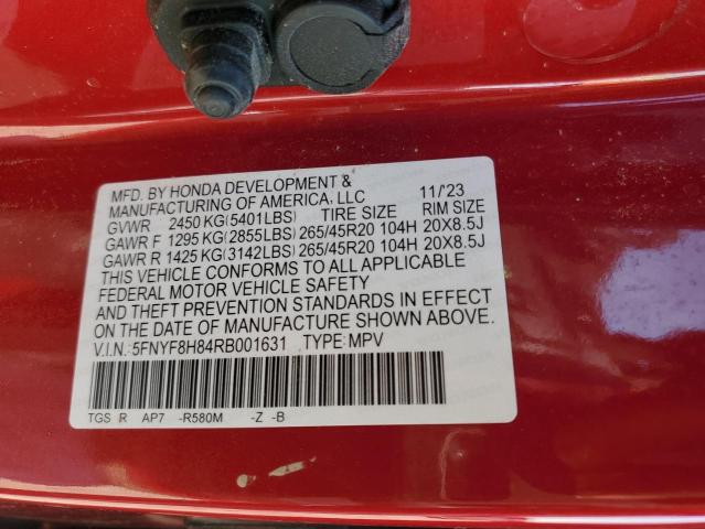 2024 HONDA PASSPORT B 5FNYF8H84RB001631