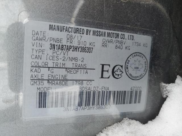 2017 NISSAN SENTRA S - 3N1AB7AP3HY386307