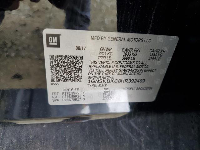 2017 CHEVROLET TAHOE K150 1GNSKBKC8HR392469