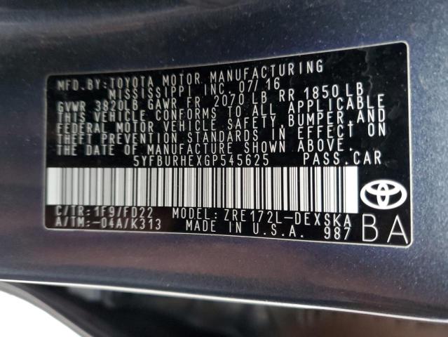 2016 TOYOTA COROLLA L - 5YFBURHEXGP545625