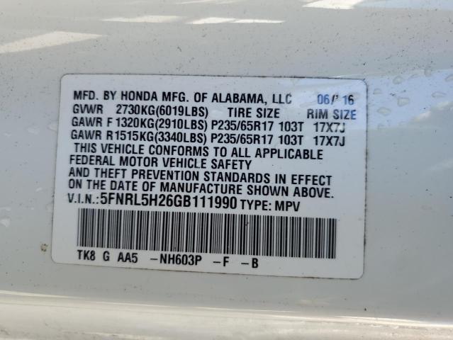 2016 HONDA ODYSSEY LX 5FNRL5H26GB111990