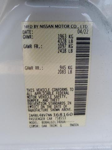 2022 NISSAN ALTIMA S - 1N4BL4BV7NN368160