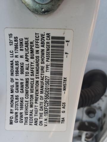 2016 HONDA CIVIC LX 19XFC2F55GE015627