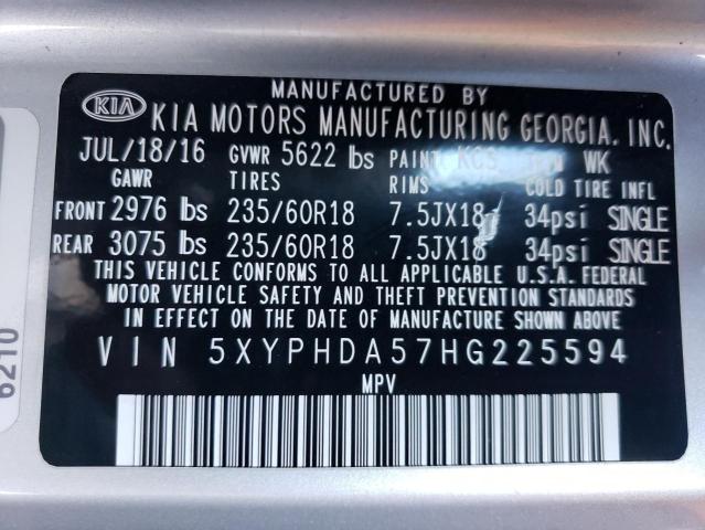 2017 KIA SORENTO EX - 5XYPHDA57HG225594
