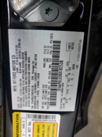 2019 FORD FUSION SE - 3FA6P0LU2KR182538