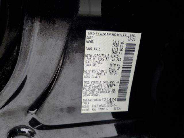 2021 NISSAN TITAN SV 1N6AA1ED6MN521474