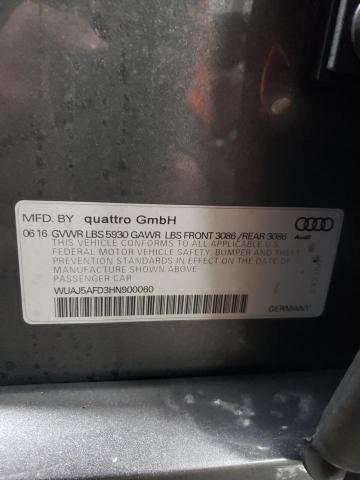 2017 AUDI S8 PLUS QU - WUAJ5AFD3HN900060