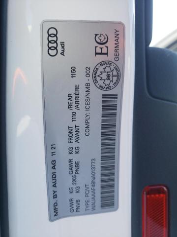 2022 AUDI A4 KOMFORT - WAUAAAF48NA013773