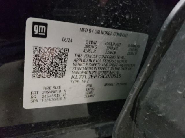 2025 CHEVROLET TRAX 2RS KL77LJEP7SC070515