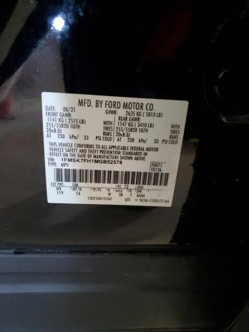 2021 FORD EXPLORER L - 1FMSK7FH1MGB52578