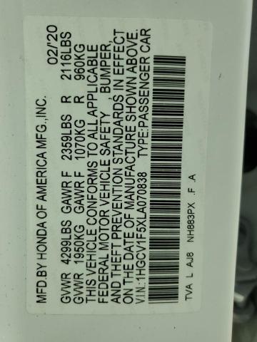 2020 HONDA ACCORD EXL - 1HGCV1F5XLA070838