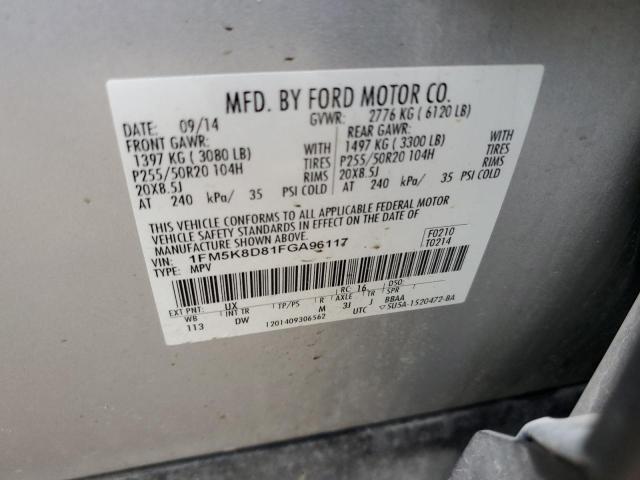 2015 FORD EXPLORER X - 1FM5K8D81FGA96117