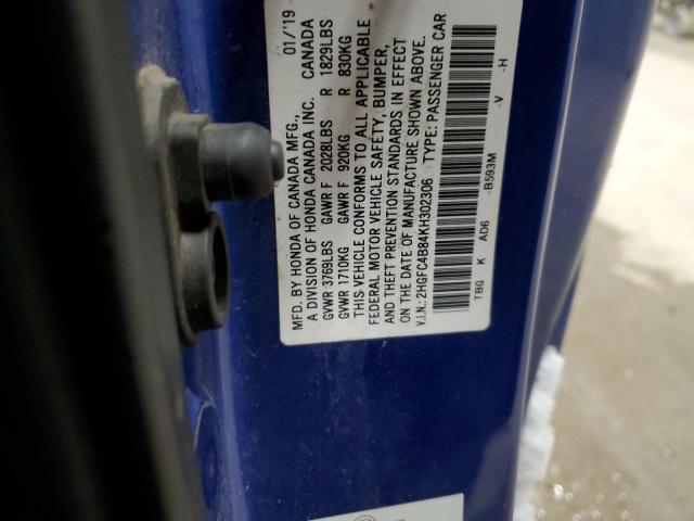 2019 HONDA CIVIC SPOR - 2HGFC4B84KH302306