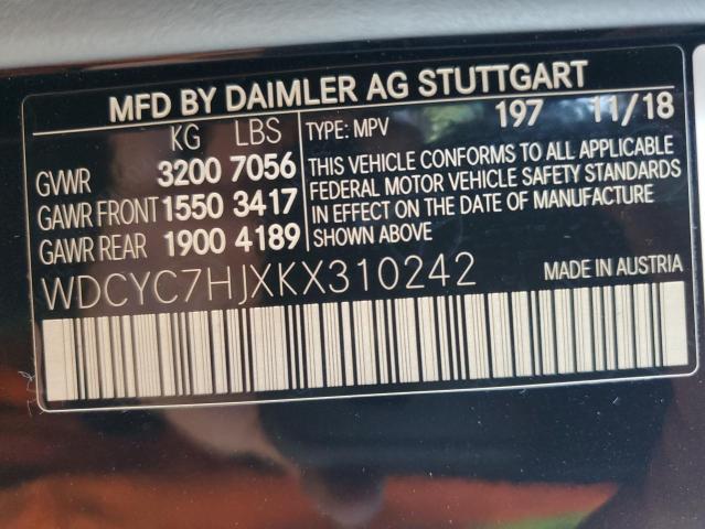 WDCYC7HJXKX310242 Mercedes-benz G-class 63 Amg 2019