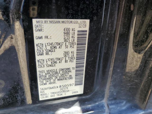 2020 NISSAN NV 3500 - 5BZAF0AA0LN850597