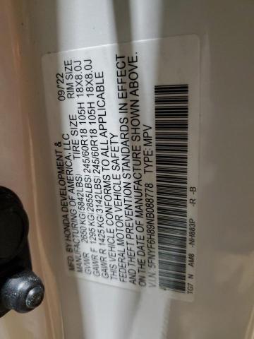 2022 HONDA PILOT TRAI - 5FNYF6H89NB088778