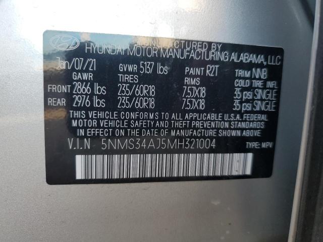 2021 HYUNDAI SANTA FE S - 5NMS34AJ5MH321004