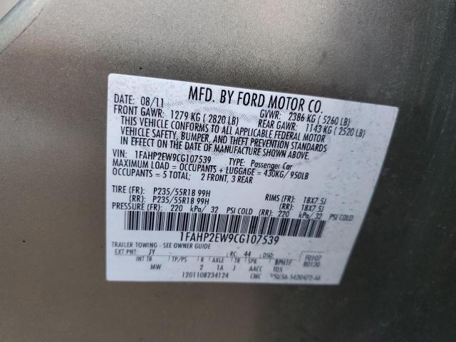 2012 FORD TAURUS SEL - 1FAHP2EW9CG107539