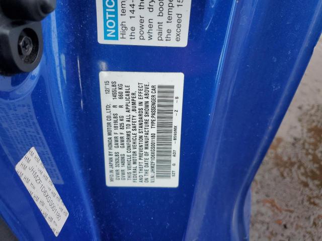 2016 HONDA CR-Z EX - JHMZF1D6XGS001180