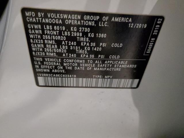 2019 VOLKSWAGEN ATLAS SEL - 1V2RR2CA9KC623419