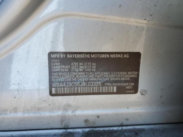 2018 BMW 430XI GRAN WBA4J3C56JBL03326