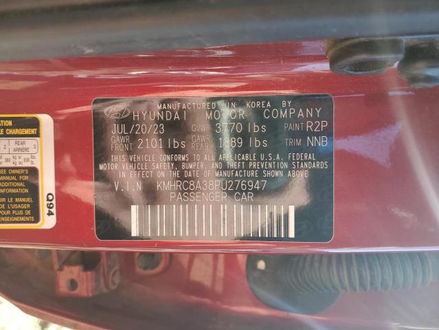 2023 HYUNDAI VENUE SEL KMHRC8A38PU276947