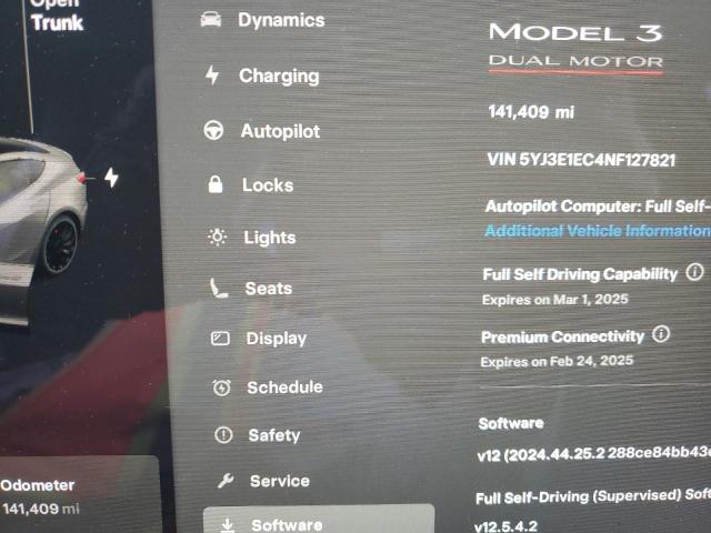 2022 TESLA MODEL 3 - 5YJ3E1EC4NF127821