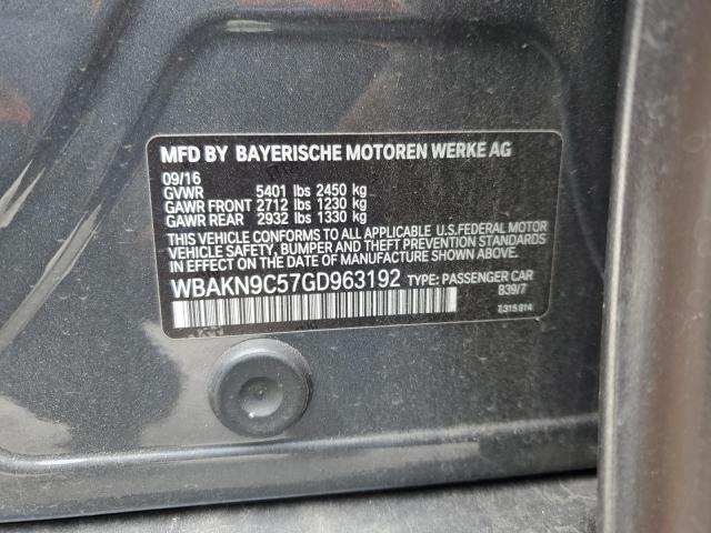 2016 BMW 550 I WBAKN9C57GD963192