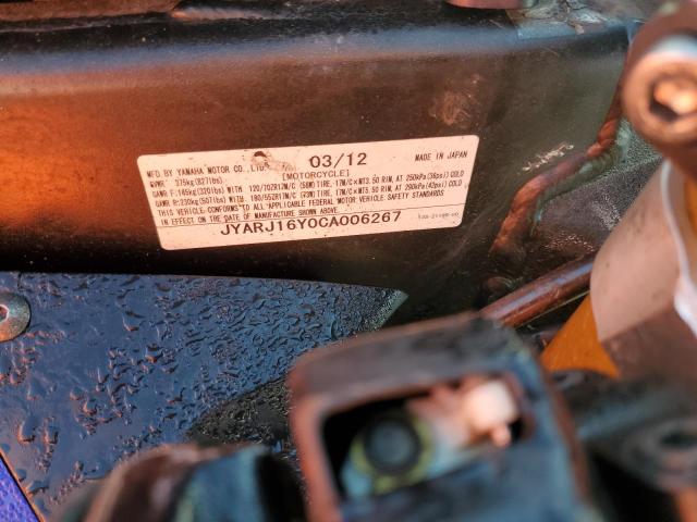 2012 YAMAHA YZFR6 C JYARJ16Y0CA006267