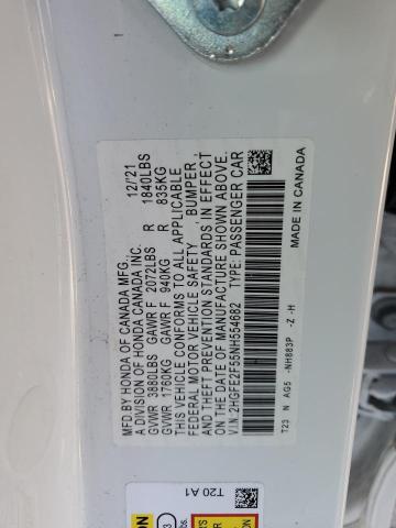 2022 HONDA CIVIC SPOR - 2HGFE2F55NH554682